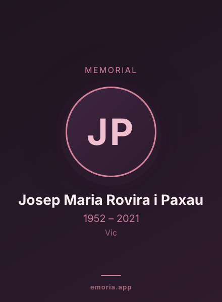 Memorial portrait of Josep Maria Rovira i Paxau