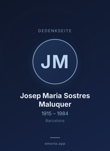 Gedenkportrait von Josep Maria Sostres Maluquer