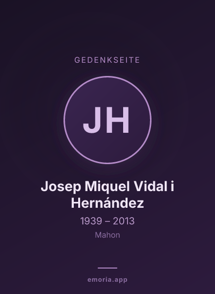 Gedenkportrait von Josep Miquel Vidal i Hernández