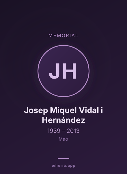 Memorial portrait of Josep Miquel Vidal i Hernández