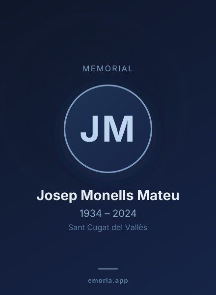 Memorial portrait of Josep Monells Mateu