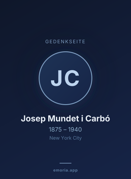 Gedenkportrait von Josep Mundet i Carbó