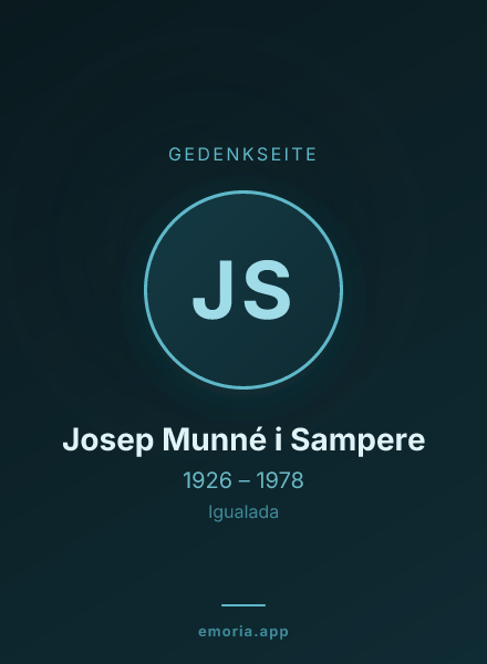 Gedenkportrait von Josep Munné i Sampere