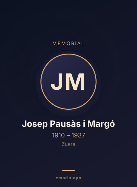 Memorial portrait of Josep Pausàs i Margó