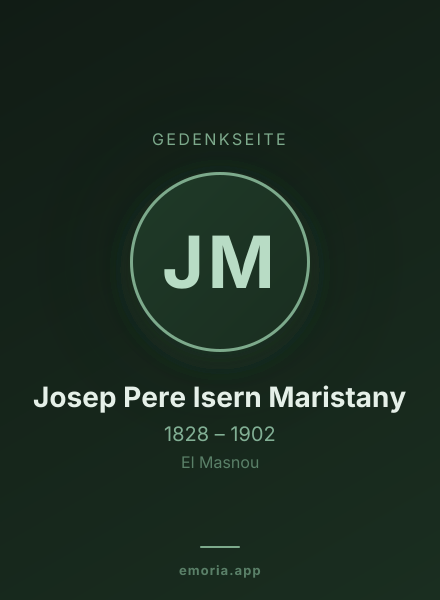 Gedenkportrait von Josep Pere Isern Maristany
