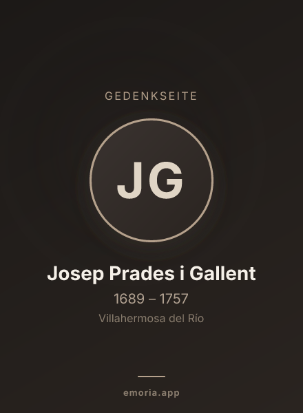 Gedenkportrait von Josep Prades i Gallent