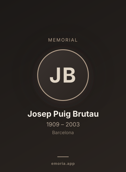 Memorial portrait of Josep Puig Brutau