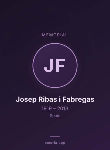 Memorial portrait of Josep Ribas i Fabregas