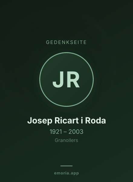 Gedenkportrait von Josep Ricart i Roda