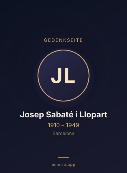 Gedenkportrait von Josep Sabaté i Llopart