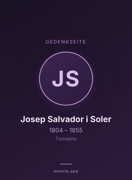 Gedenkportrait von Josep Salvador i Soler