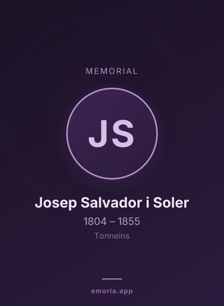 Memorial portrait of Josep Salvador i Soler