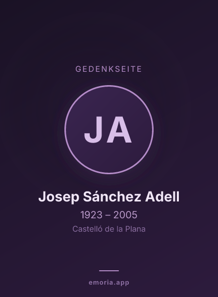 Gedenkportrait von Josep Sánchez Adell