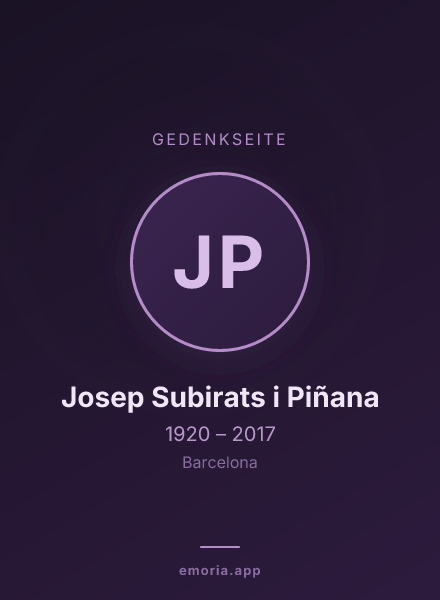 Gedenkportrait von Josep Subirats i Piñana