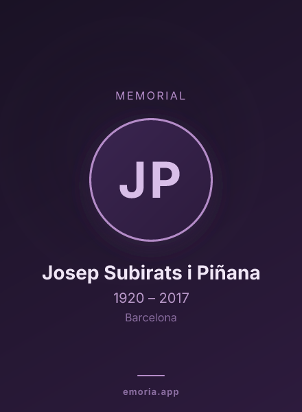 Memorial portrait of Josep Subirats i Piñana