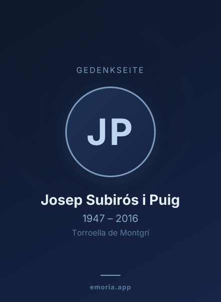 Gedenkportrait von Josep Subirós i Puig