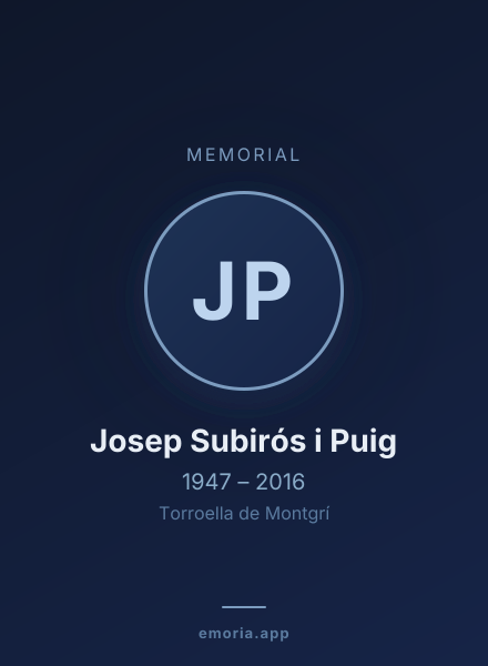 Memorial portrait of Josep Subirós i Puig