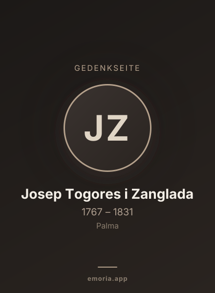 Gedenkportrait von Josep Togores i Zanglada