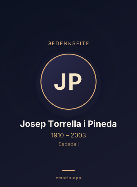 Gedenkportrait von Josep Torrella i Pineda