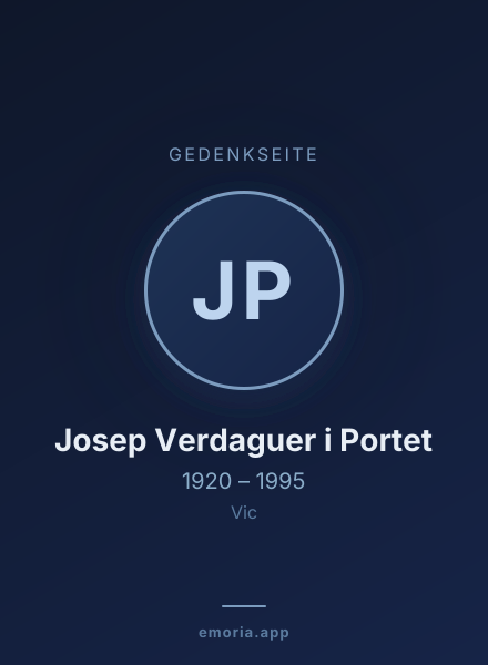 Gedenkportrait von Josep Verdaguer i Portet