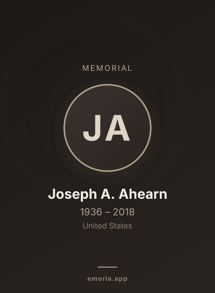 Memorial portrait of Joseph A. Ahearn