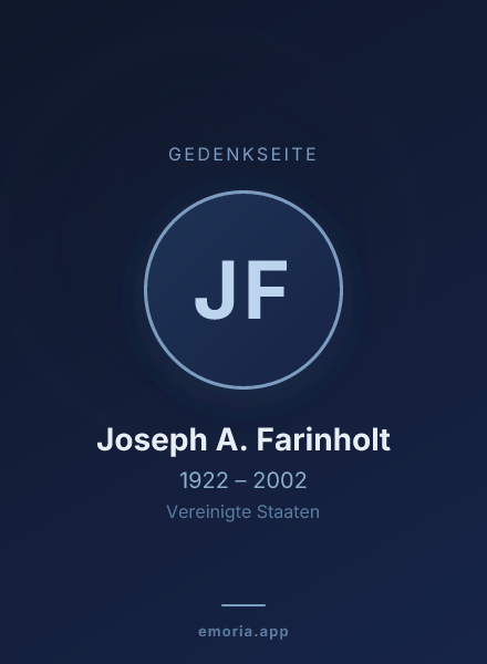 Gedenkportrait von Joseph A. Farinholt