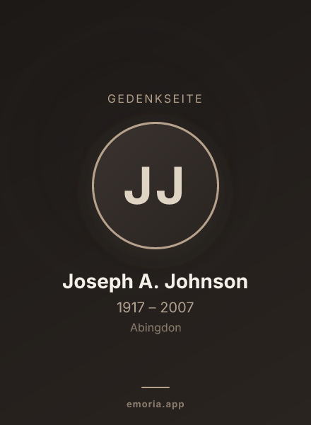 Gedenkportrait von Joseph A. Johnson
