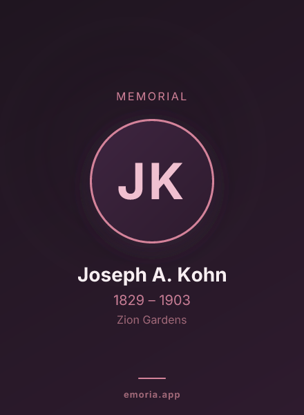 Memorial portrait of Joseph A. Kohn