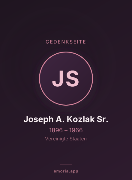 Gedenkportrait von Joseph A. Kozlak Sr.