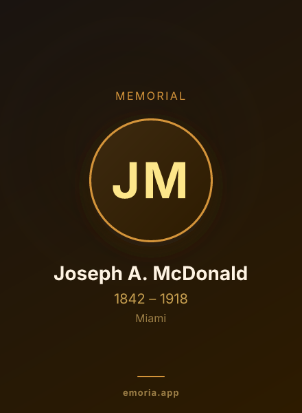 Memorial portrait of Joseph A. McDonald