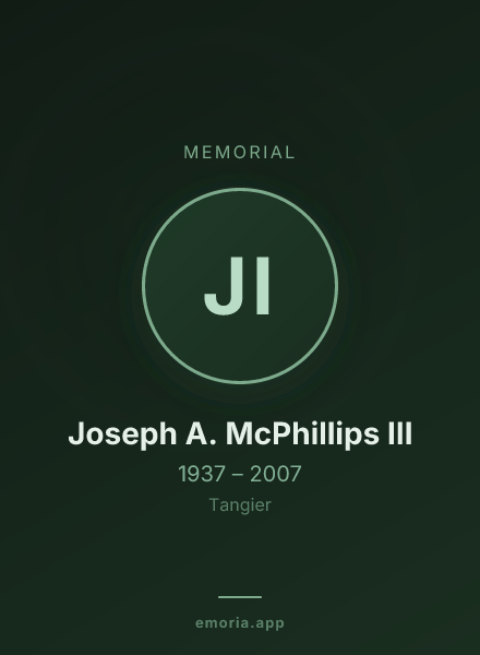 Memorial portrait of Joseph A. McPhillips III