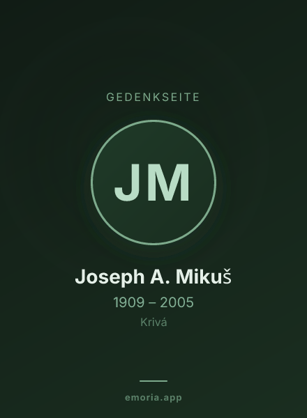Gedenkportrait von Joseph A. Mikuš