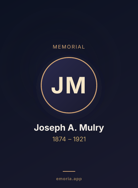 Memorial portrait of Joseph A. Mulry