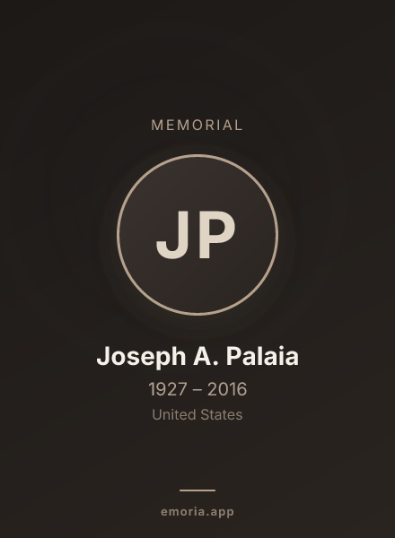 Memorial portrait of Joseph A. Palaia