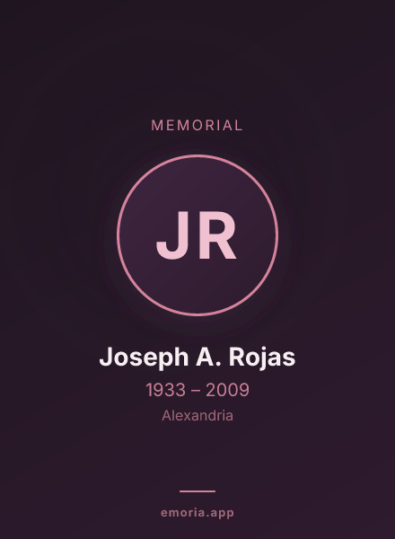 Memorial portrait of Joseph A. Rojas