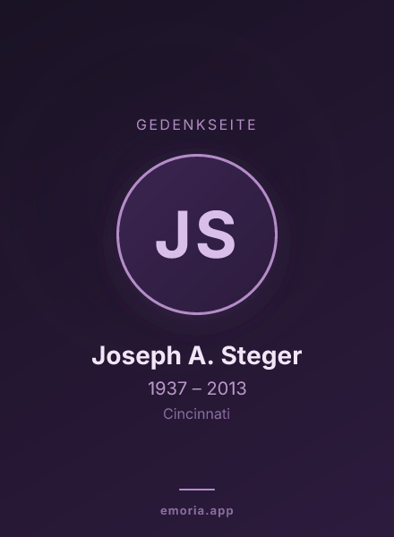 Gedenkportrait von Joseph A. Steger