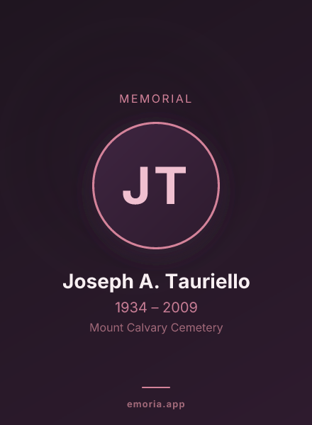 Memorial portrait of Joseph A. Tauriello