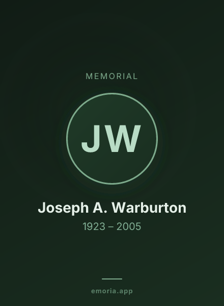 Memorial portrait of Joseph A. Warburton