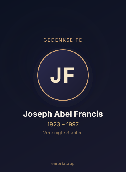 Gedenkportrait von Joseph Abel Francis