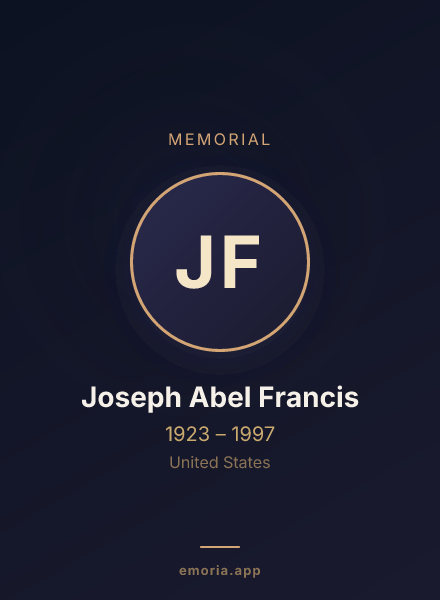 Memorial portrait of Joseph Abel Francis
