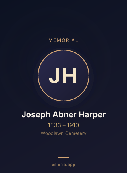 Memorial portrait of Joseph Abner Harper