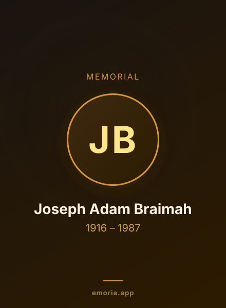 Memorial portrait of Joseph Adam Braimah