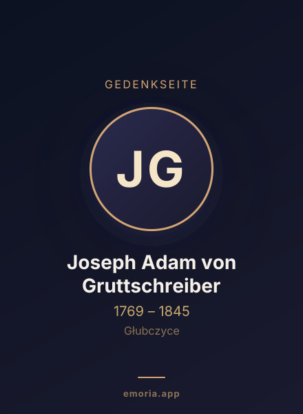 Gedenkportrait von Joseph Adam von Gruttschreiber