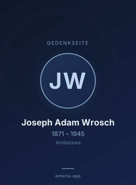 Gedenkportrait von Joseph Adam Wrosch