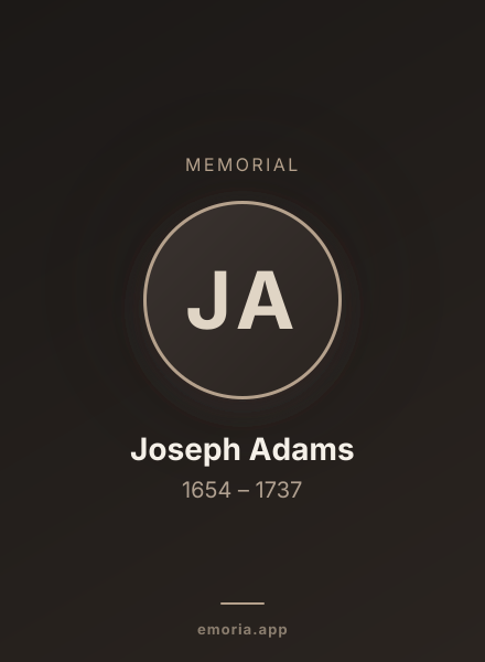 Memorial portrait of Joseph Adams