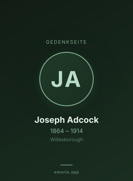 Gedenkportrait von Joseph Adcock