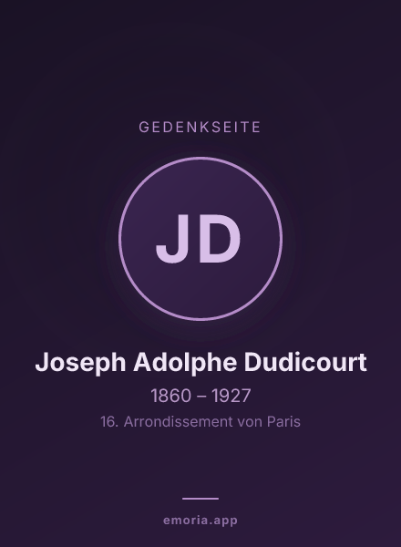 Gedenkportrait von Joseph Adolphe Dudicourt