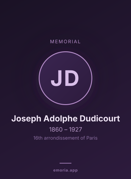 Memorial portrait of Joseph Adolphe Dudicourt