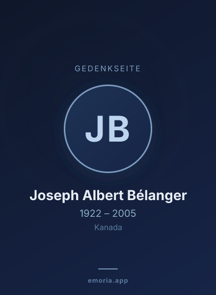 Gedenkportrait von Joseph Albert Bélanger