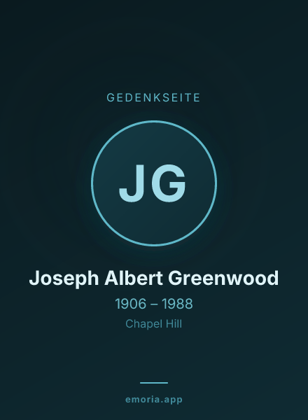 Gedenkportrait von Joseph Albert Greenwood